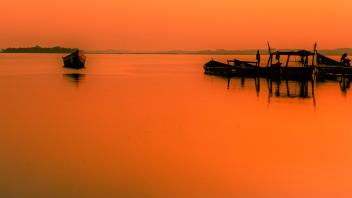 A photo taken at sunset--orange everywhere